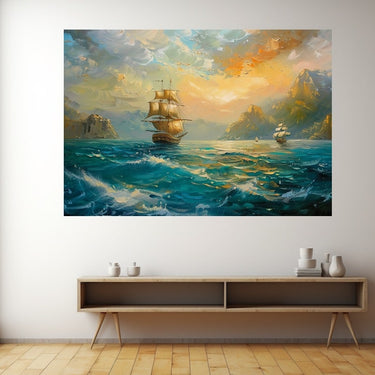 Painting of Ships at Sea